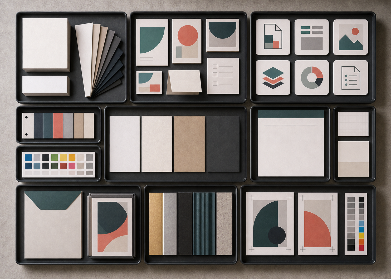Composizione di prodotti di stampa e materiali tipografici